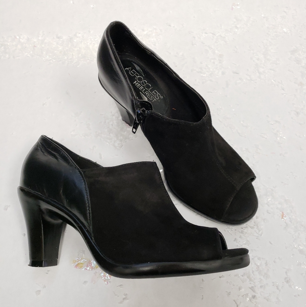Aerosoles Alliance Black Leather Boots Sz 6